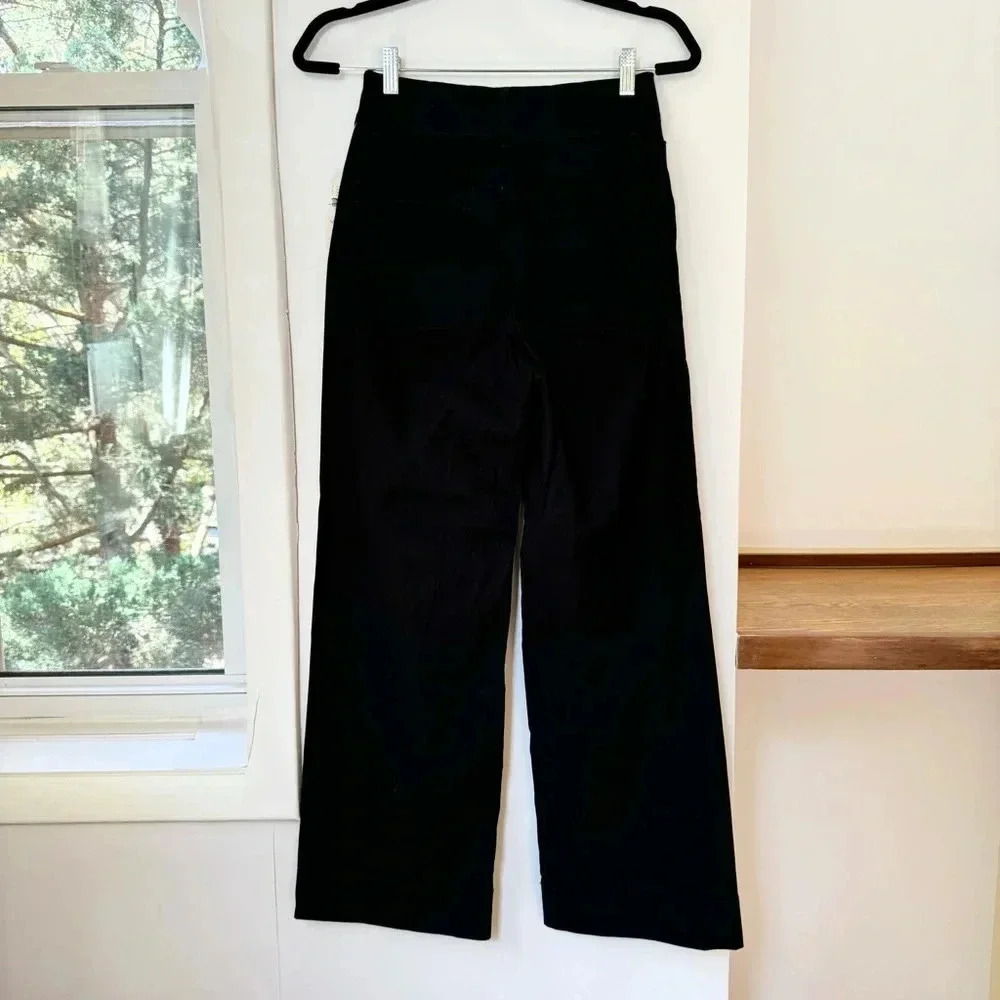 New Anthropologie The Colette Cropped Wide Leg Pants Maeve Linen Black 32 Tall - Picture 9 of 12